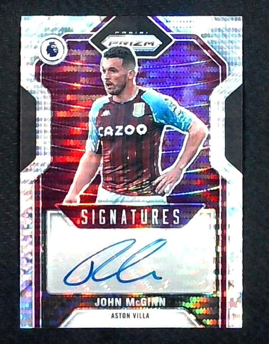 2021-22 Panini Prizm John McGinn Signatures Auto Silver Pulsar Aston Villa