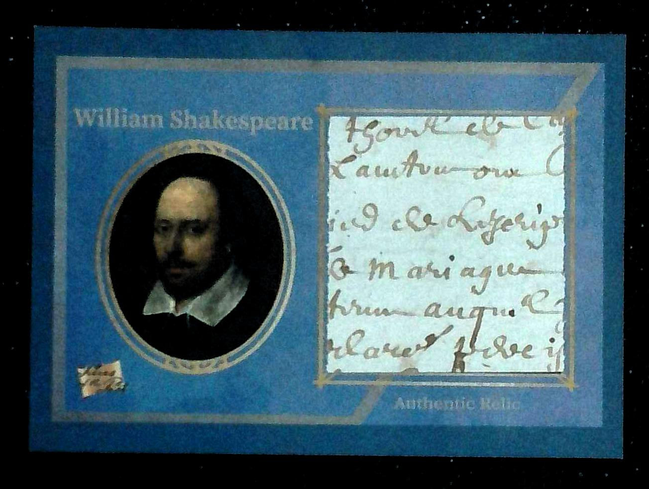 2025 Pieces Of The Past William Shakespeare Hand Written Jumbo Handwritten Relic
