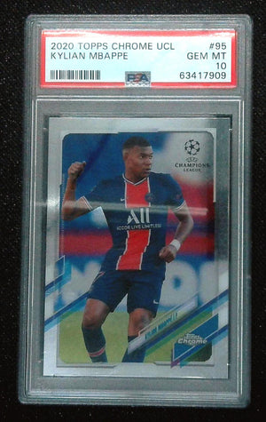 2020-21 Topps Chrome UCL Kylian Mbappe #95 PSA 10
