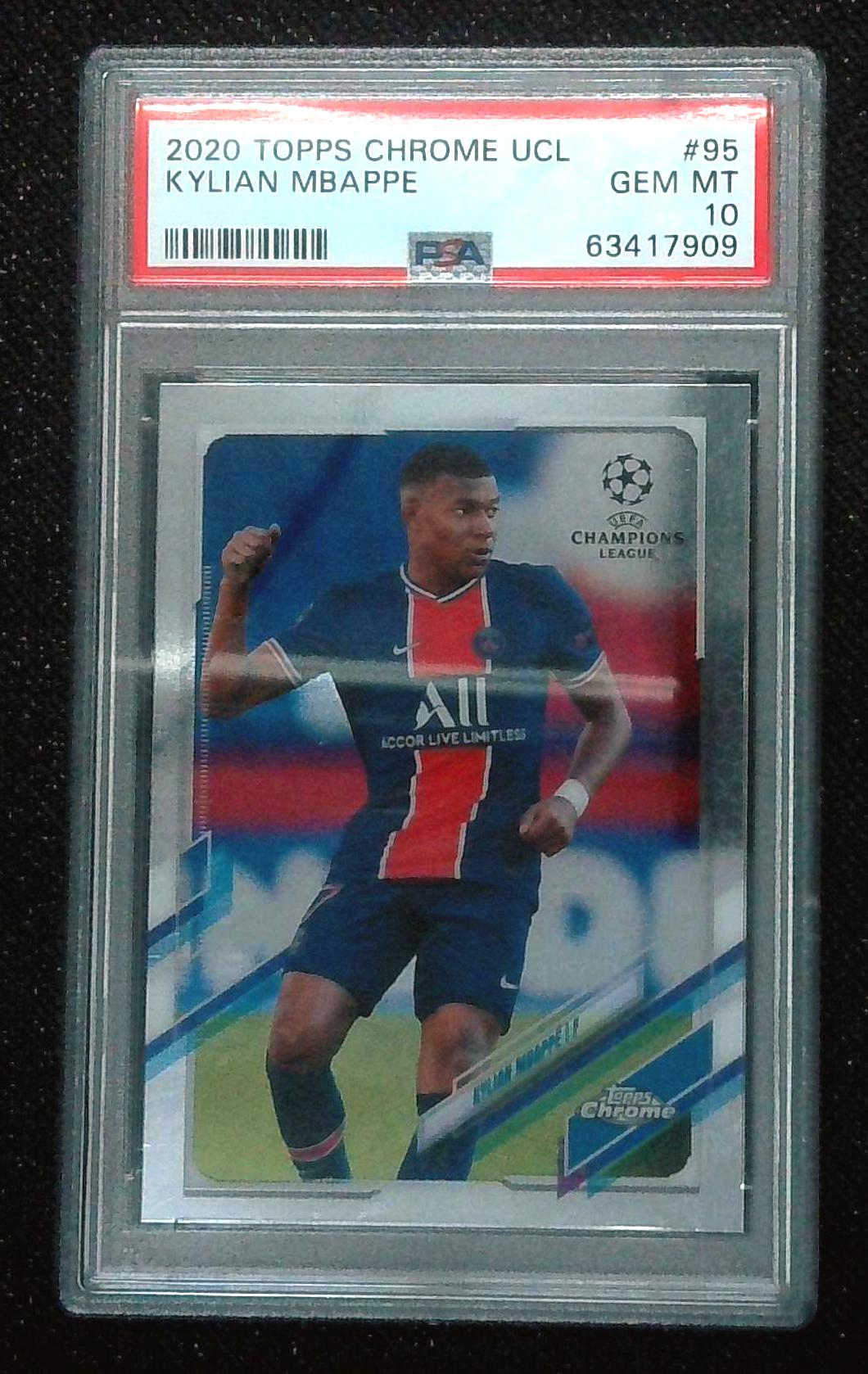 2020-21 Topps Chrome UCL Kylian Mbappe #95 PSA 10