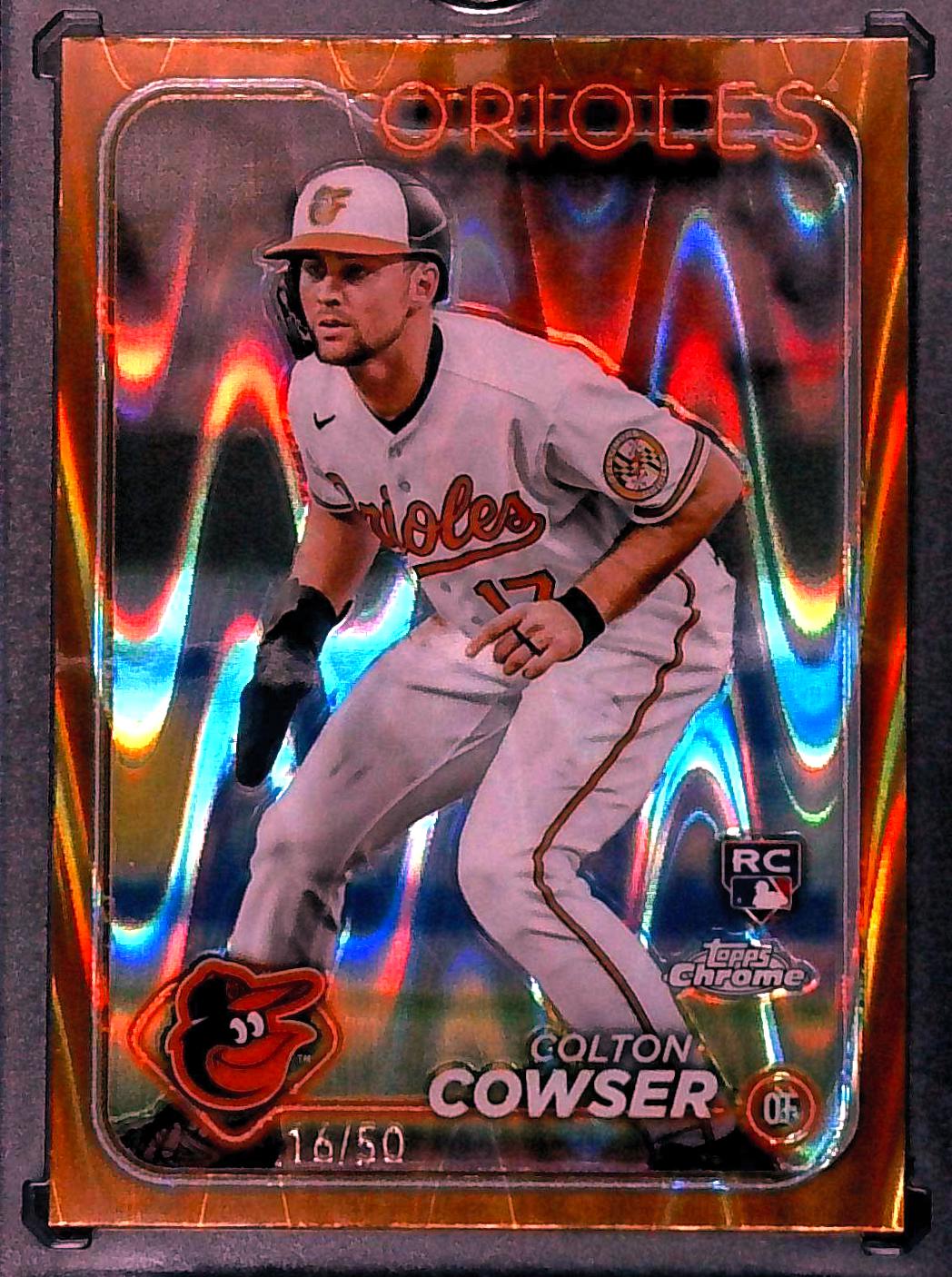 2024 Topps Chrome - Colton Cowser #278 Gold RayWave Refractor 16/50 (RC) ORIOLES