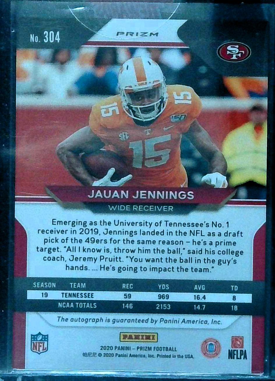 2020 Prizm Jauan Jennings Silver Prizm Rookie Auto