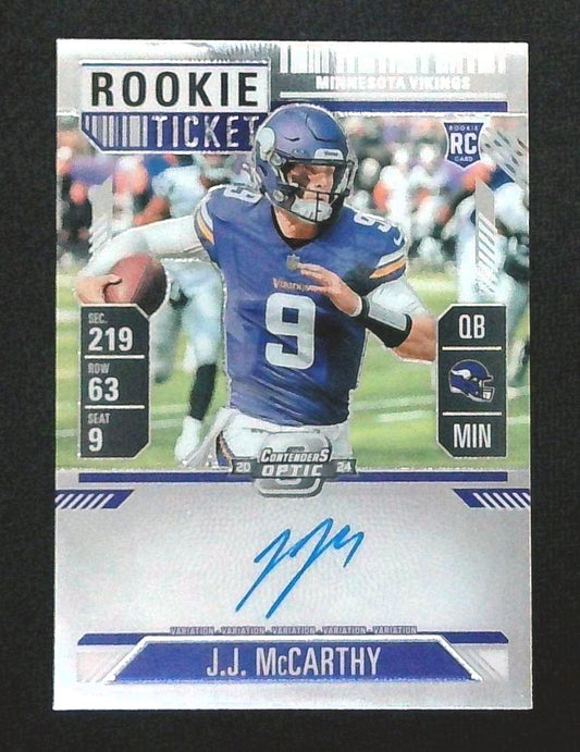 2024 Panini Contenders JJ McArthy Rookie Ticket On Card Auto