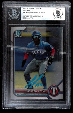 2022 Bowman Chrome Prospects Luisangel Acuna Hand Signed Auto BGS Authentic