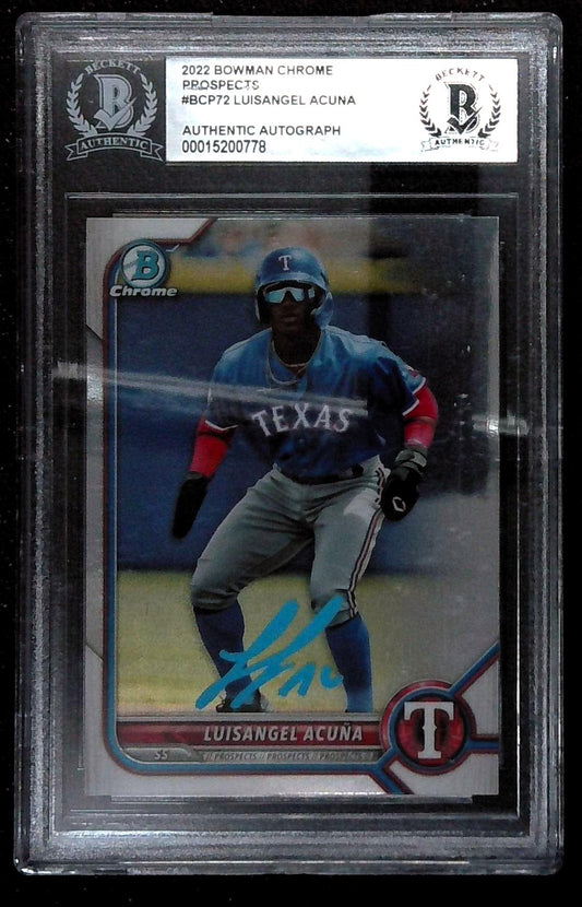 2022 Bowman Chrome Prospects Luisangel Acuna Hand Signed Auto BGS Authentic