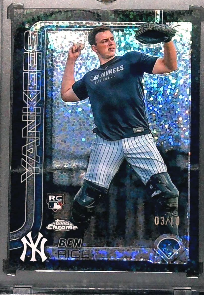 2025 Topps Chrome Image Variation Black Speckle Refractor /10 Ben Rice Rookie RC