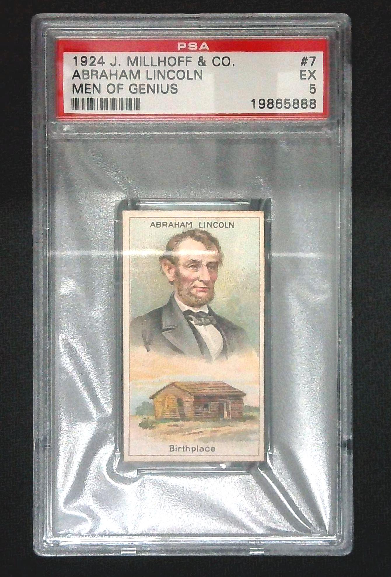 1924 J. Millhoff & Co. Abraham Lincoln Men Of Genius #7 PSA 5