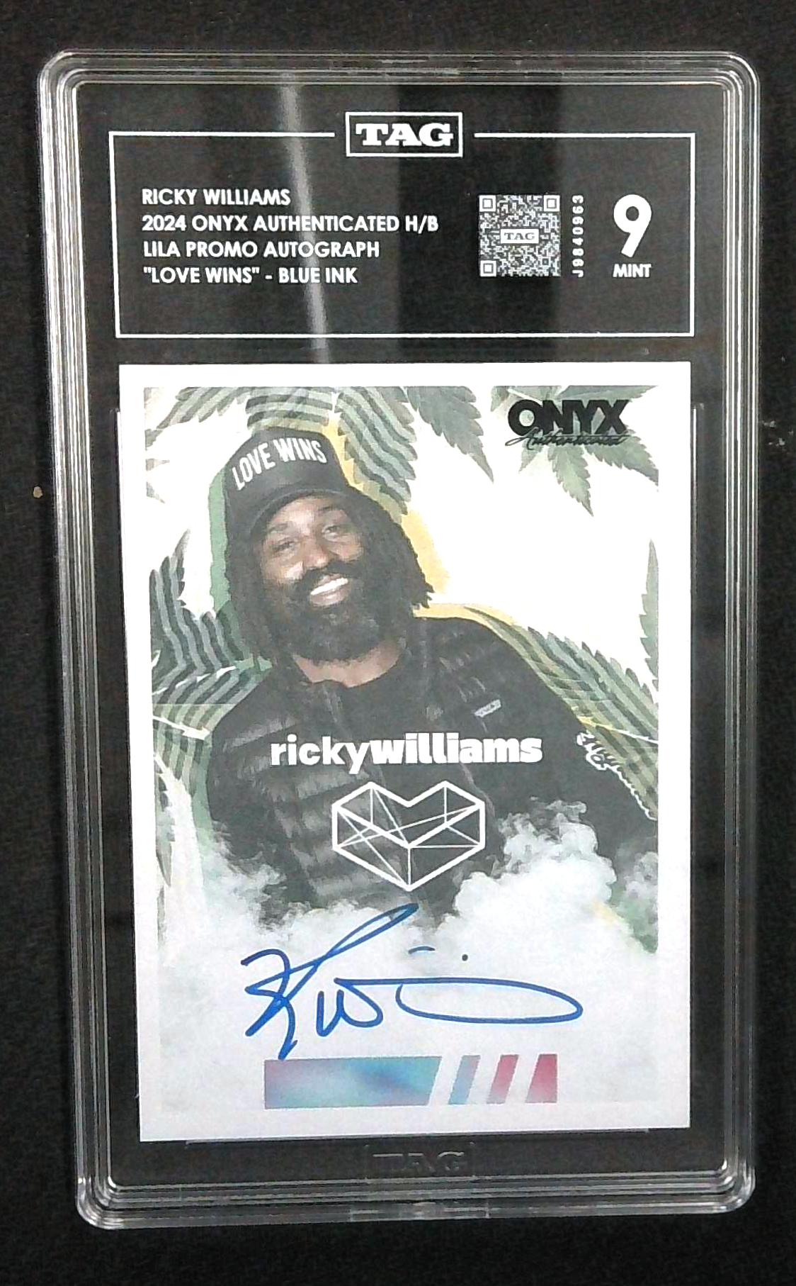 2024 Onyx Lila Promo "Love Wins" Ricky Williams Auto /420 TAG 9