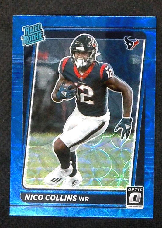 2021 Donruss Optic Blue Scope Nico Collins Rated Rookie