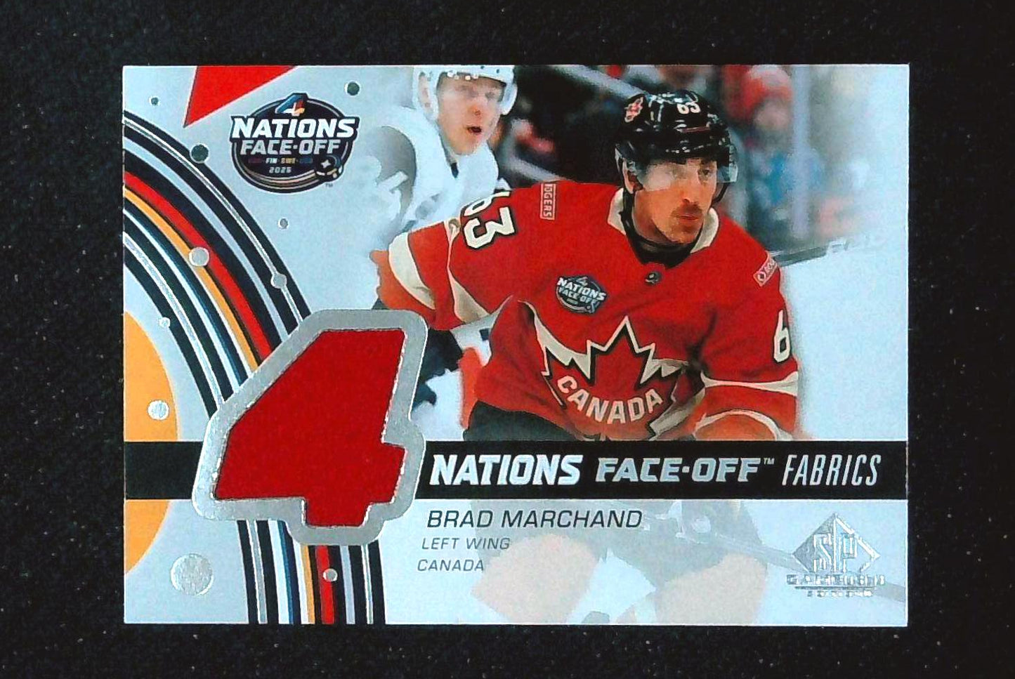 2025-26 SP Game Used Brad Marchand 4 Nations Face Off Fabrics Relic