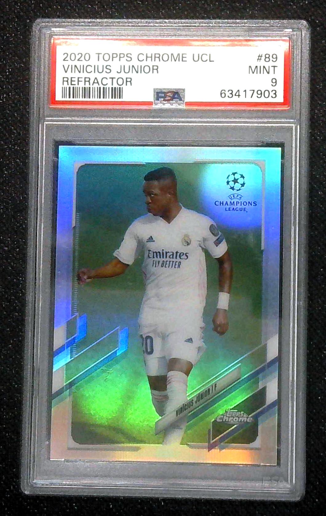 2020-21 Topps Chrome UCL Vinicius Junior Refractor PSA 9