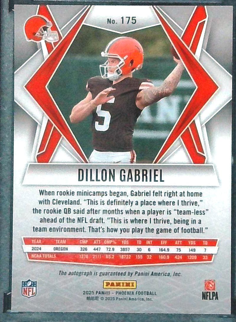2025 Panini Phoenix - Rookies Dillon Gabriel #175 Silver Laser AUTO (RC)