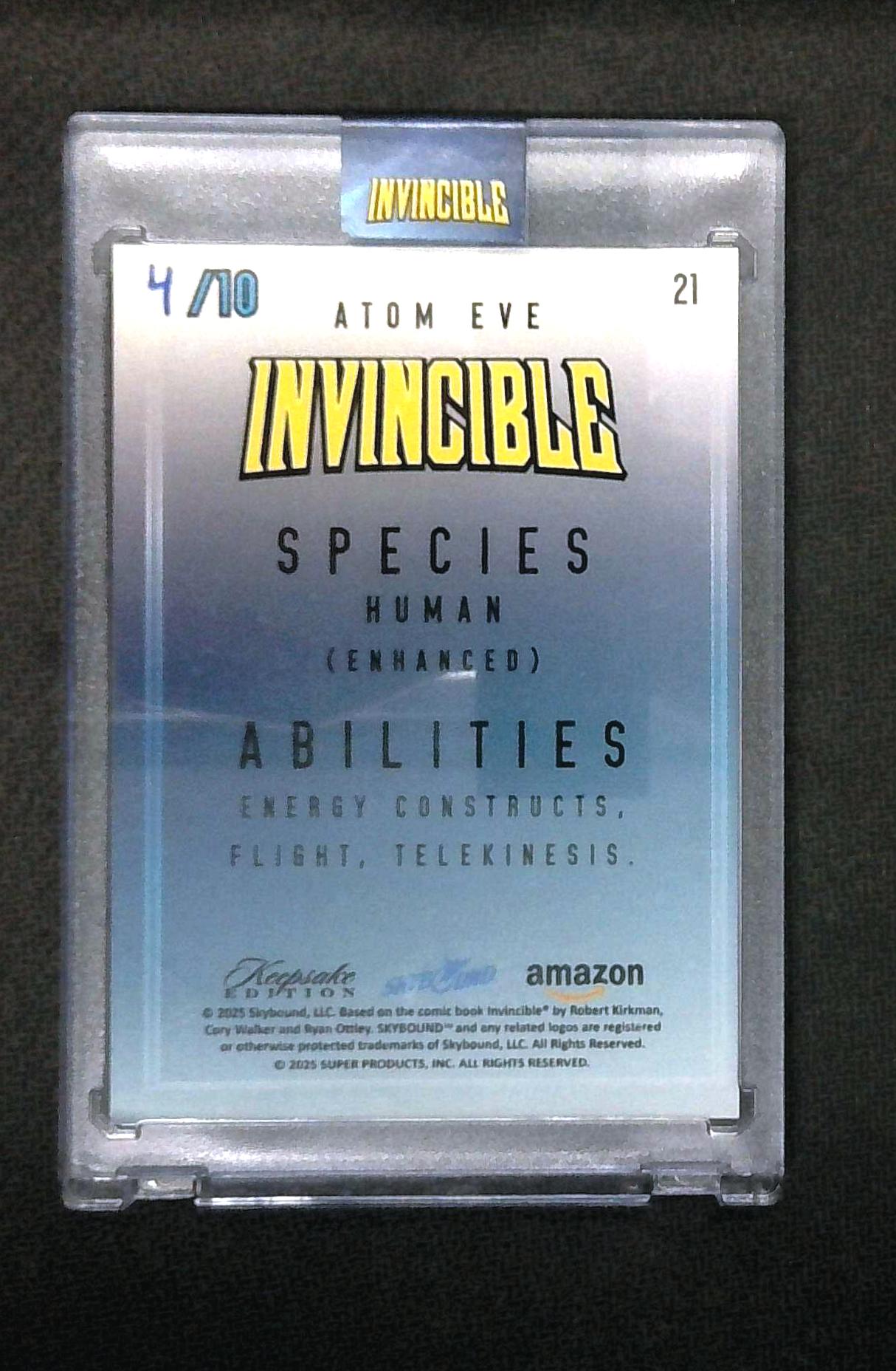 2025 Keepsake Invincible Atom Eve #21 Hand Numbered Gold 4/10