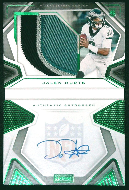 2020 Playbook Jalen Hurts RPA On Card Rookie Patch Auto Booklet /25