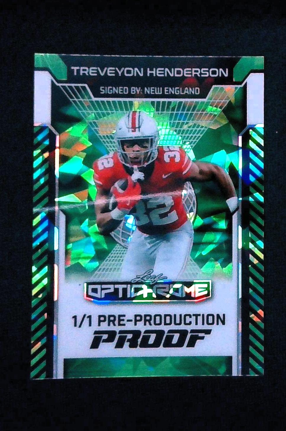 2025 Leaf Optichrome Green Crystals 1/1 Proof TreVeyon Henderson Rookie RC