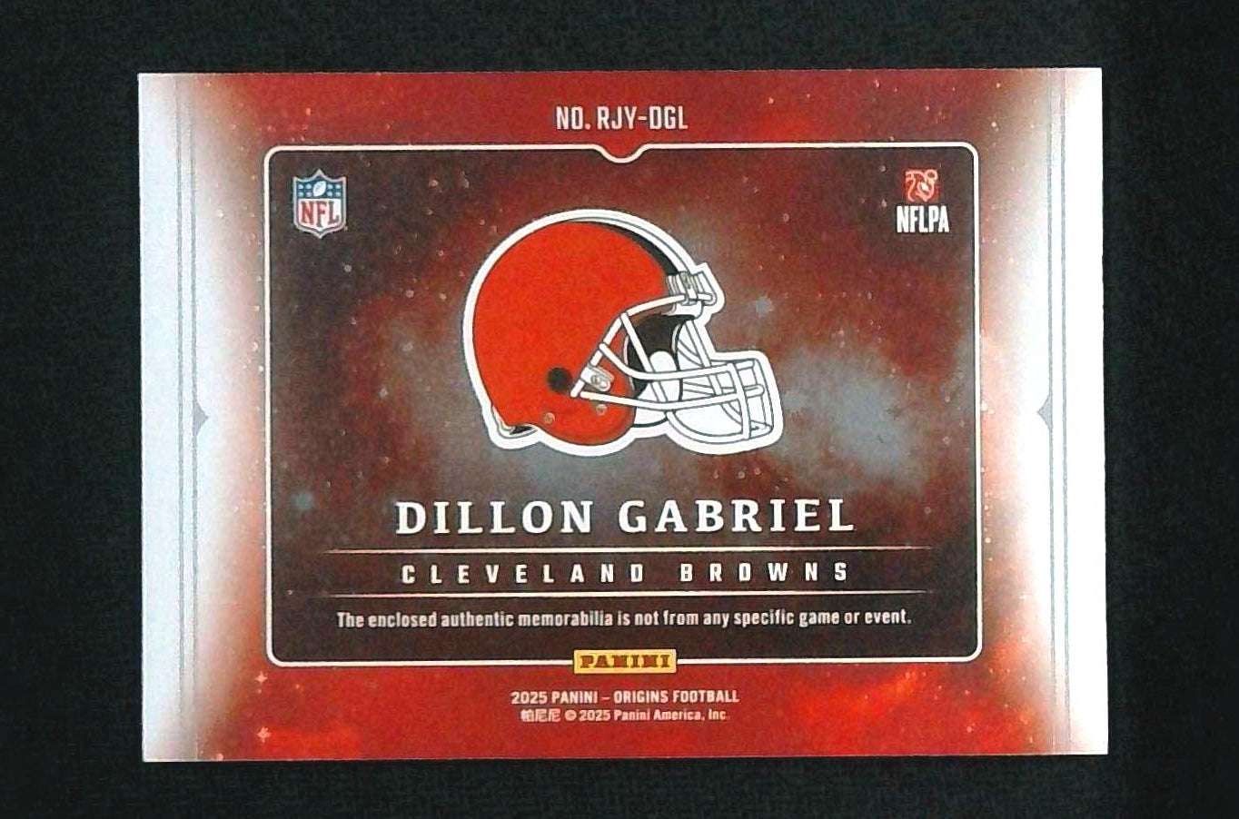 🔥 2025 Panini Origins Dillon Gabriel /49 3 Color Patch Browns Rookie 🔥