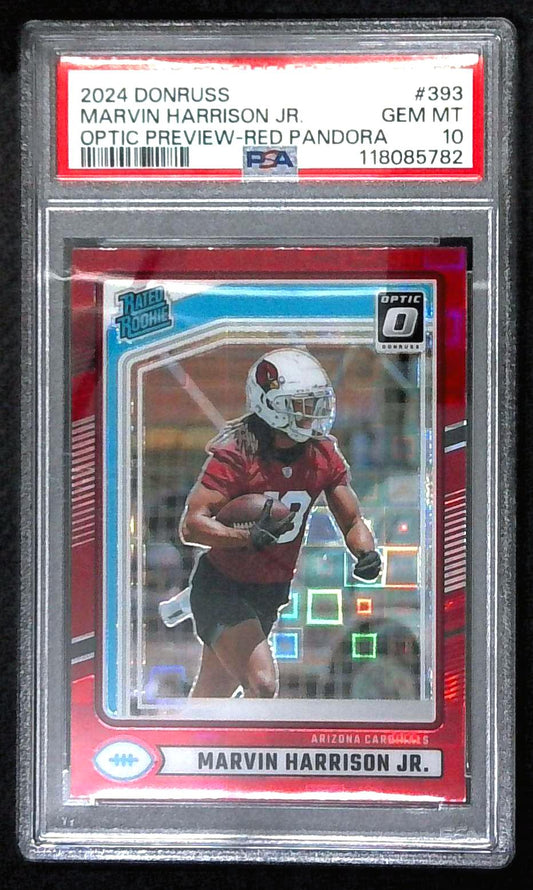 2024 Donruss Optic Preview Red Pandora Marvin Harrison Jr. PSA 10