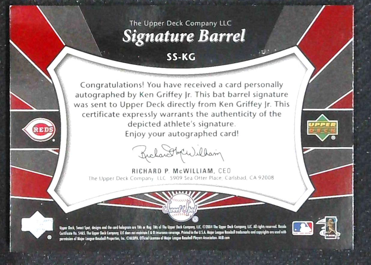 2004 Sweet Spot Signature Barrels Ken Griffey Jr. Auto
