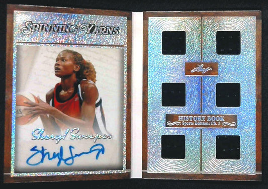 2025 Leaf History Book Sheryl Swoopes Spinning Yarns 1/3 Auto Game Used Mem