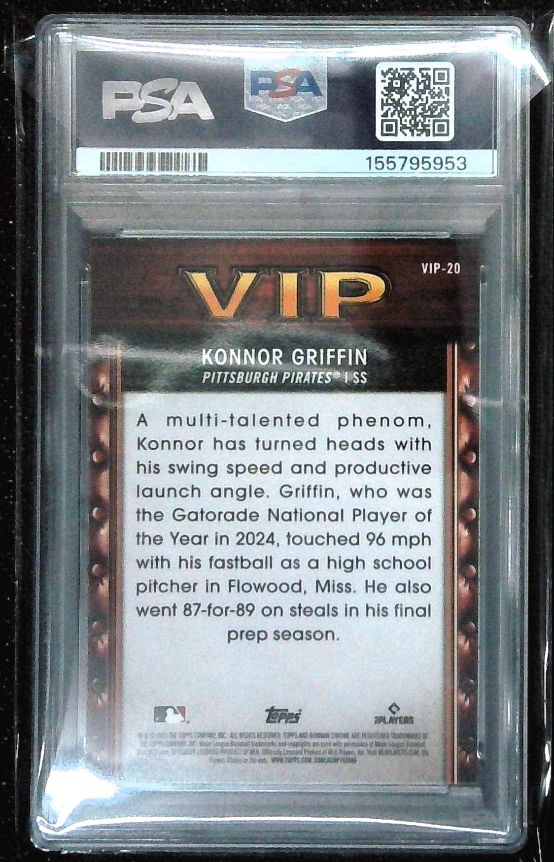 2025 Bowman Mega Box Mojo Konnor Griffin VIP #VIP20 PSA 9