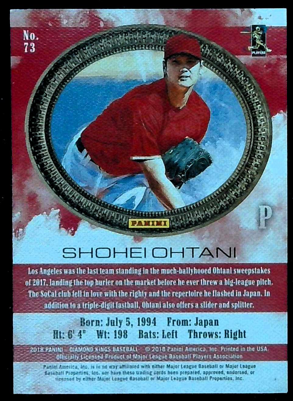 2018 Diamond Kings Shohei Ohtani Rookie #73