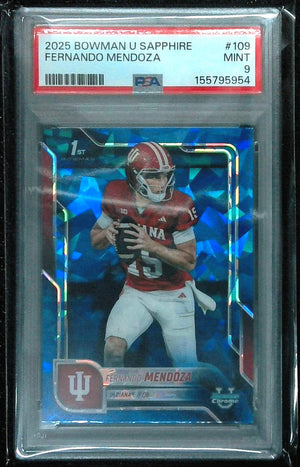 2025 Bowman U Sapphire Fernando Mendoza 1st Bowman #109 PSA 9