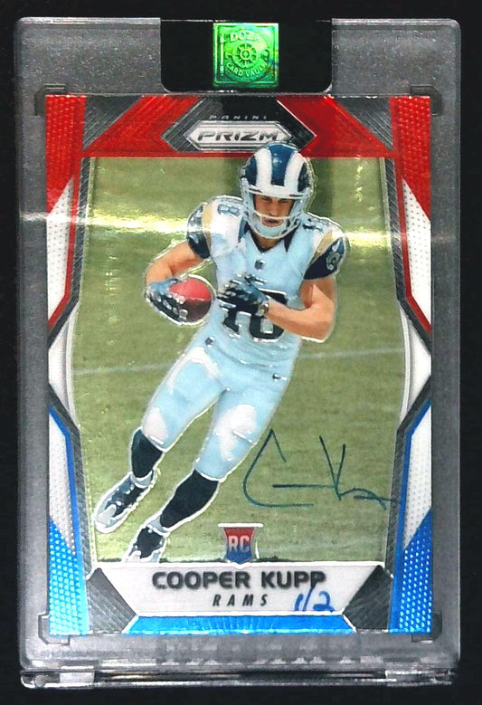 2017 Prizm Red White Blue Cooper Kupp Rookie Auto Hand Numbered /2