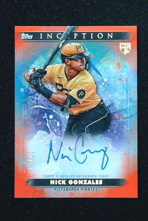 2024 Topps Inception Nick Gonzales On Card Rookie Orange Auto /25