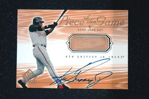 2000 Upper Deck SP Piece Of The Game Ken Griffey Jr. Game Used Bat Blue Auto