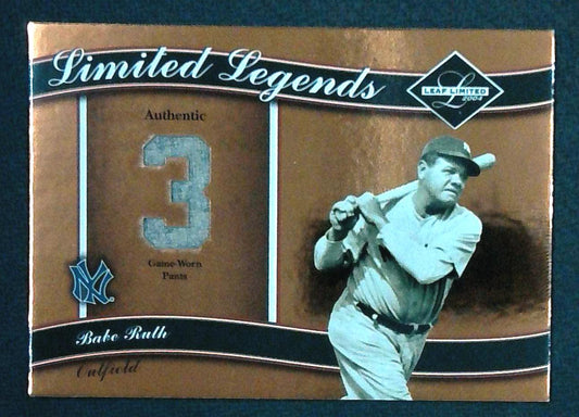 2004 Leaf Limited Legends BABE RUTH Game-Worn Pants Relic #LL-2 /50 Yankees HOF