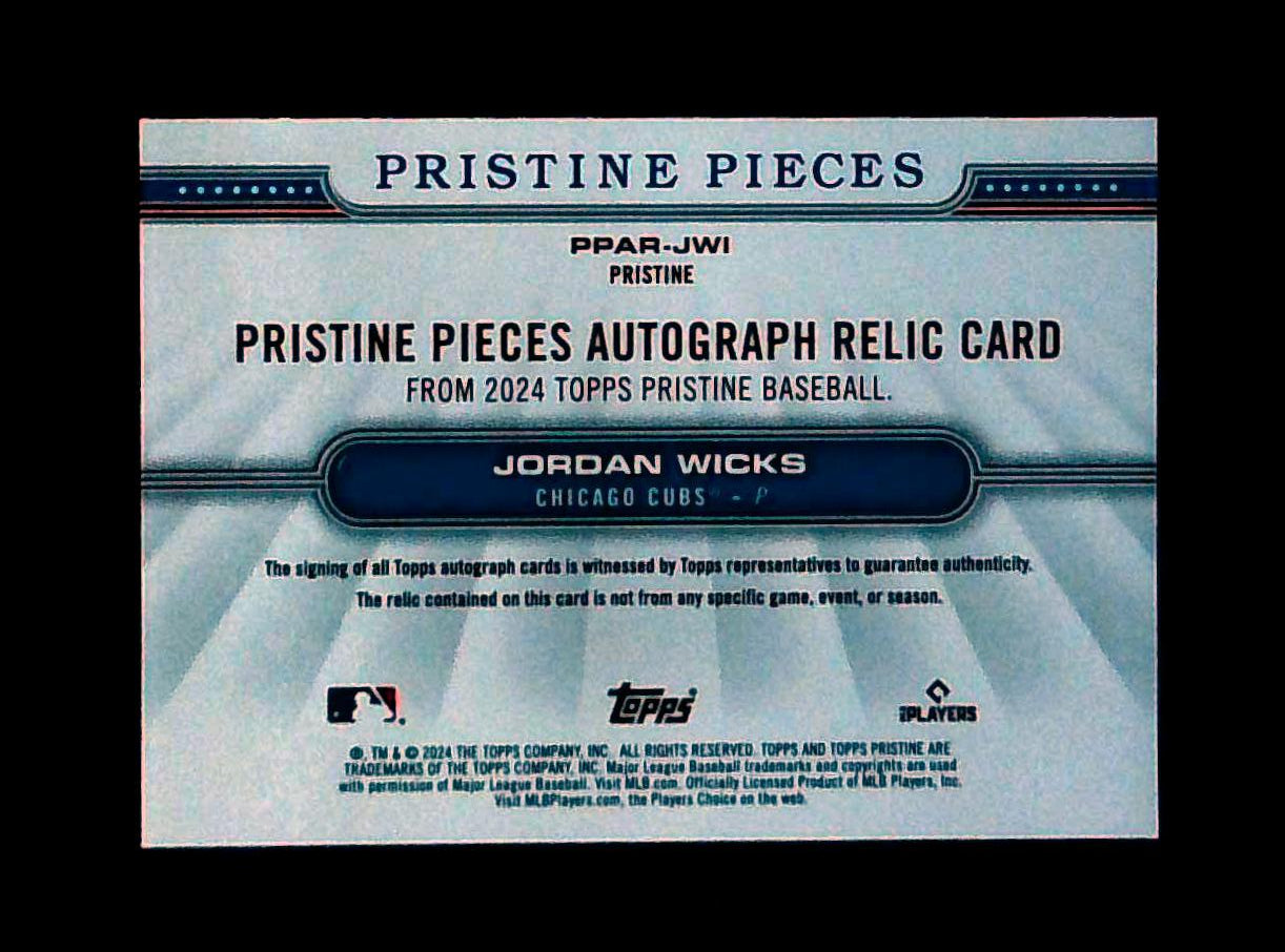 Jordan Wicks 2024 Topps Pristine Rookie /99 Pristine Pieces Auto Relic