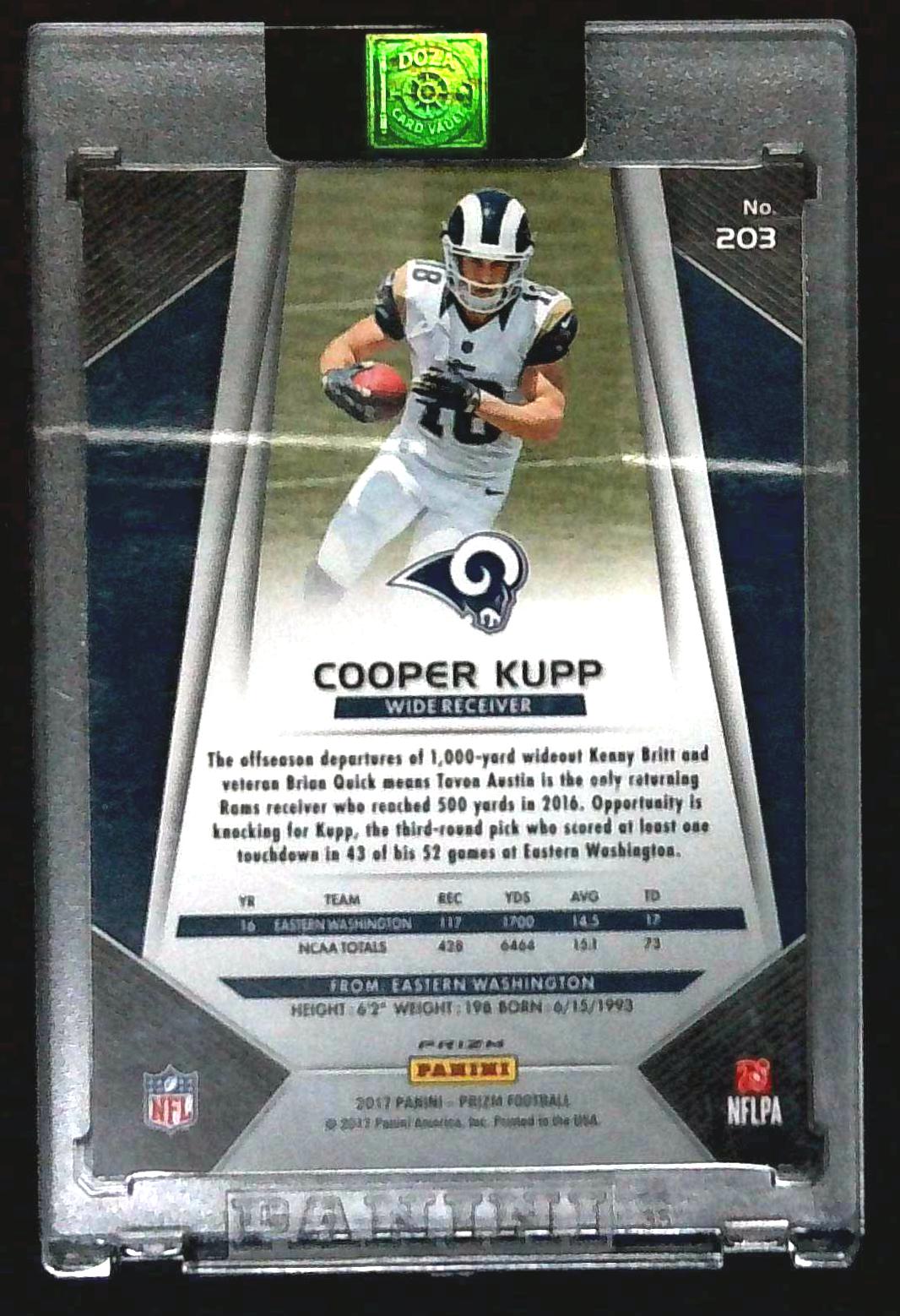 2017 Prizm Red White Blue Cooper Kupp Rookie Auto Hand Numbered /2