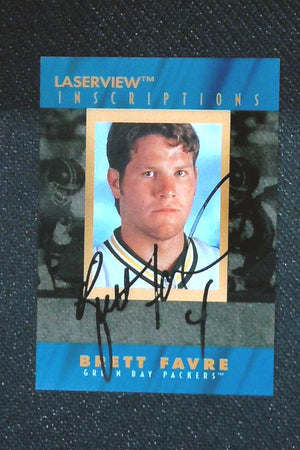 1996 Pinnacle Laser View Brett Favre Laserview Inscriptions Auto #'d /4850