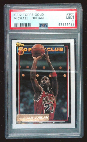 1992 TOPPS GOLD #205 MICHAEL JORDAN PSA 9