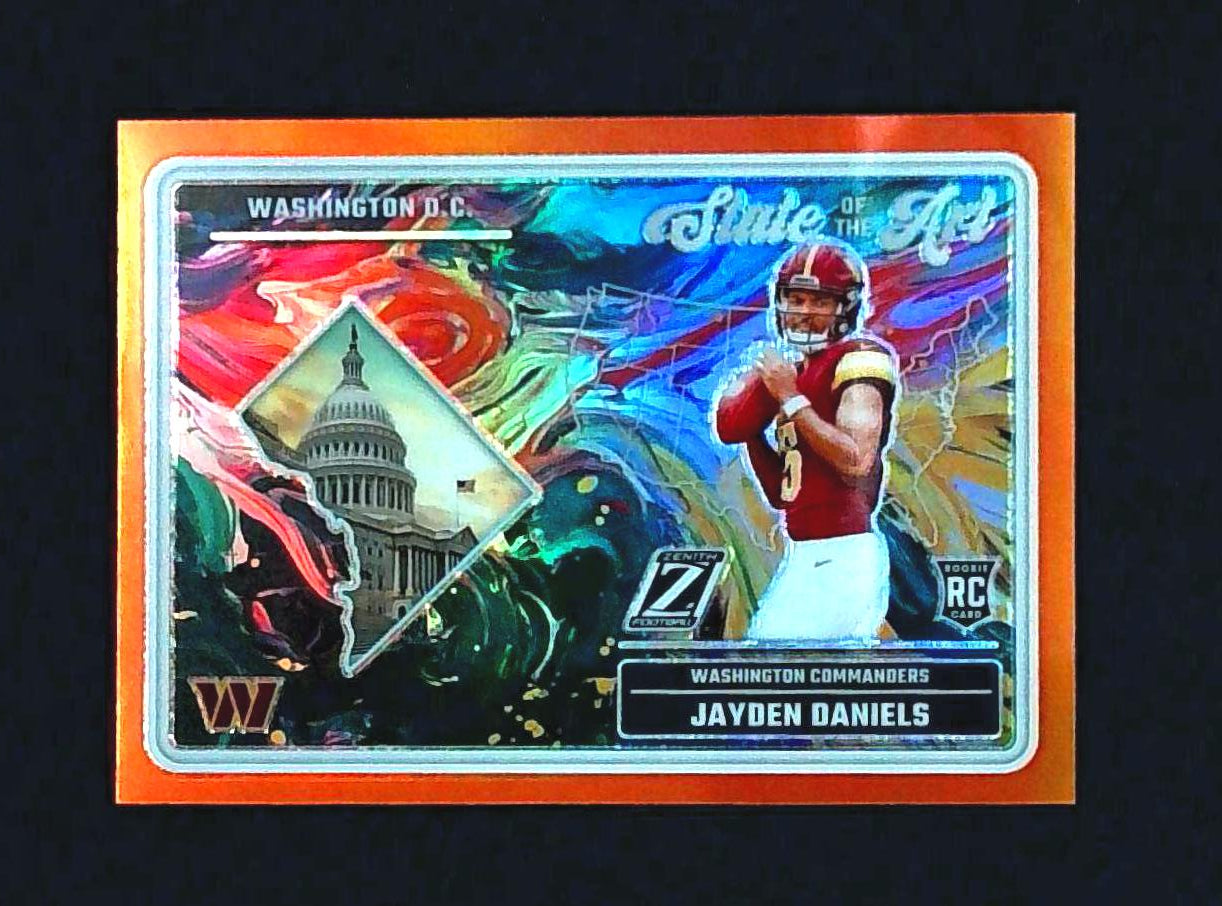 Jayden Daniels RC 2024 Panini Zenith State of the Art Orange Prizm #19