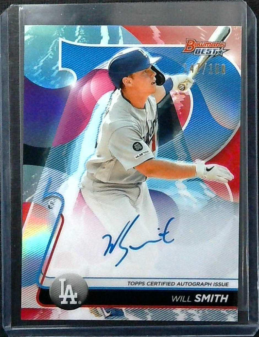 2020 Bowman’s Best Blue Auto Will Smith #'d /150 - Dodgers