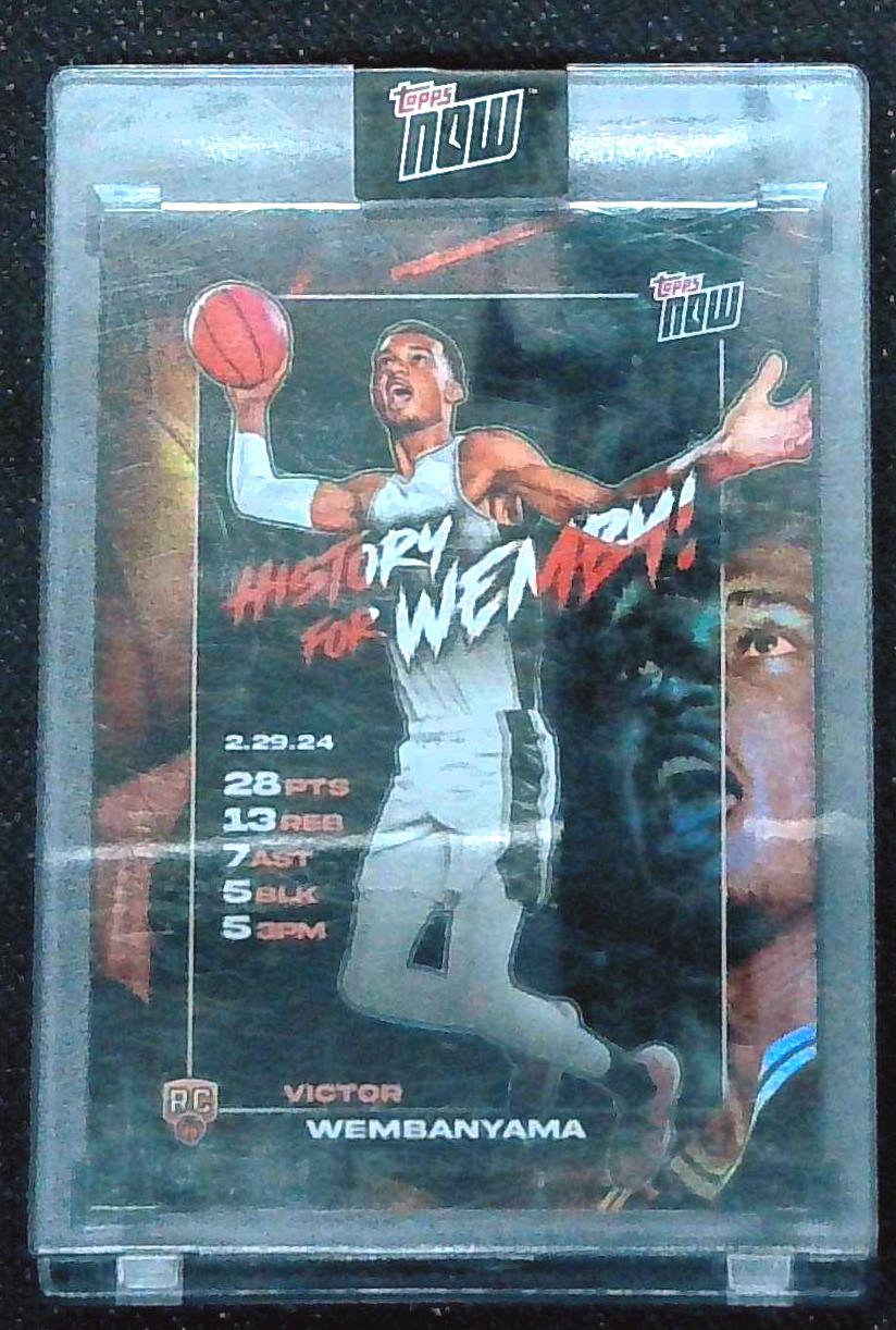 Victor Wembanyama - 2023-24 NBA Topps Now Card VW-3 - Print Run: 18,791