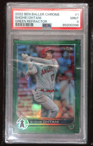 2022 Topps Ben Baller Chrome Shohei Ohtani Green Refractor /99 PSA 9