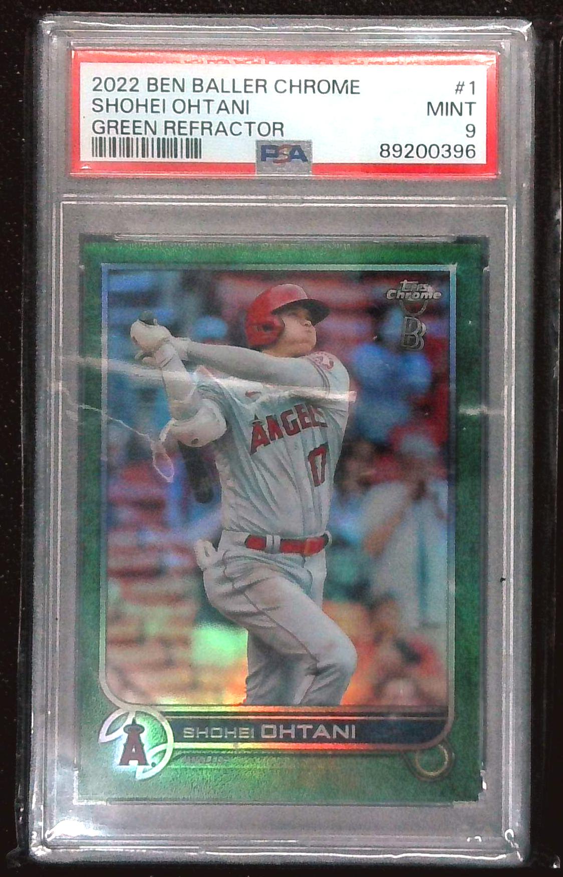 2022 Topps Ben Baller Chrome Shohei Ohtani Green Refractor /99 PSA 9