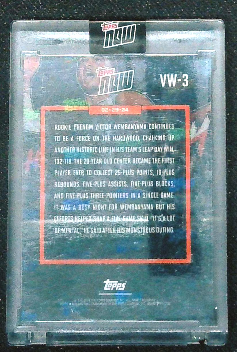 Victor Wembanyama - 2023-24 NBA Topps Now Card VW-3 - Print Run: 18,791