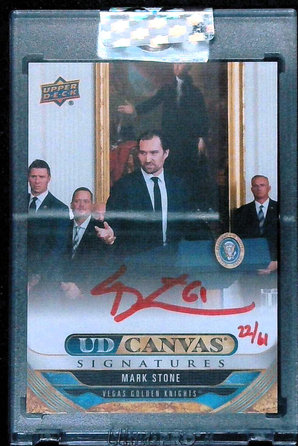 2024 UPPER DECK CLEAR CUT #CS-MS MARK STONE CANVAS SIGNATURES RED INK AUTO /61