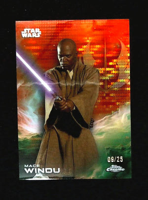 2025 Topps Chrome Star Wars MACE WINDU Rebel Orange Pulsar /25