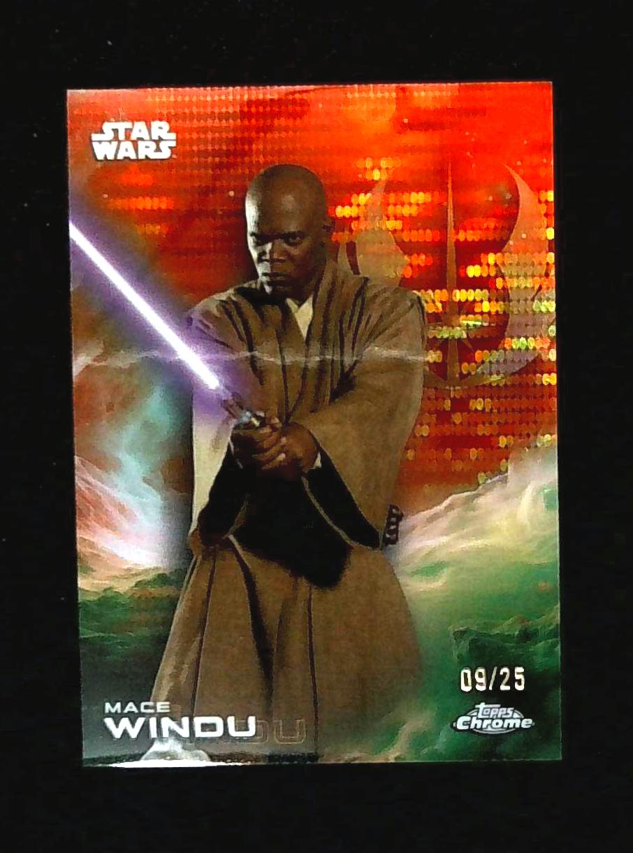 2025 Topps Chrome Star Wars MACE WINDU Rebel Orange Pulsar /25