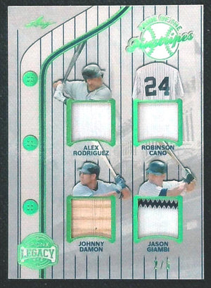 2025 Leaf Bronx Legacy Pride Of The Pinstripes Arod, Cano, Damon, Giambi /5