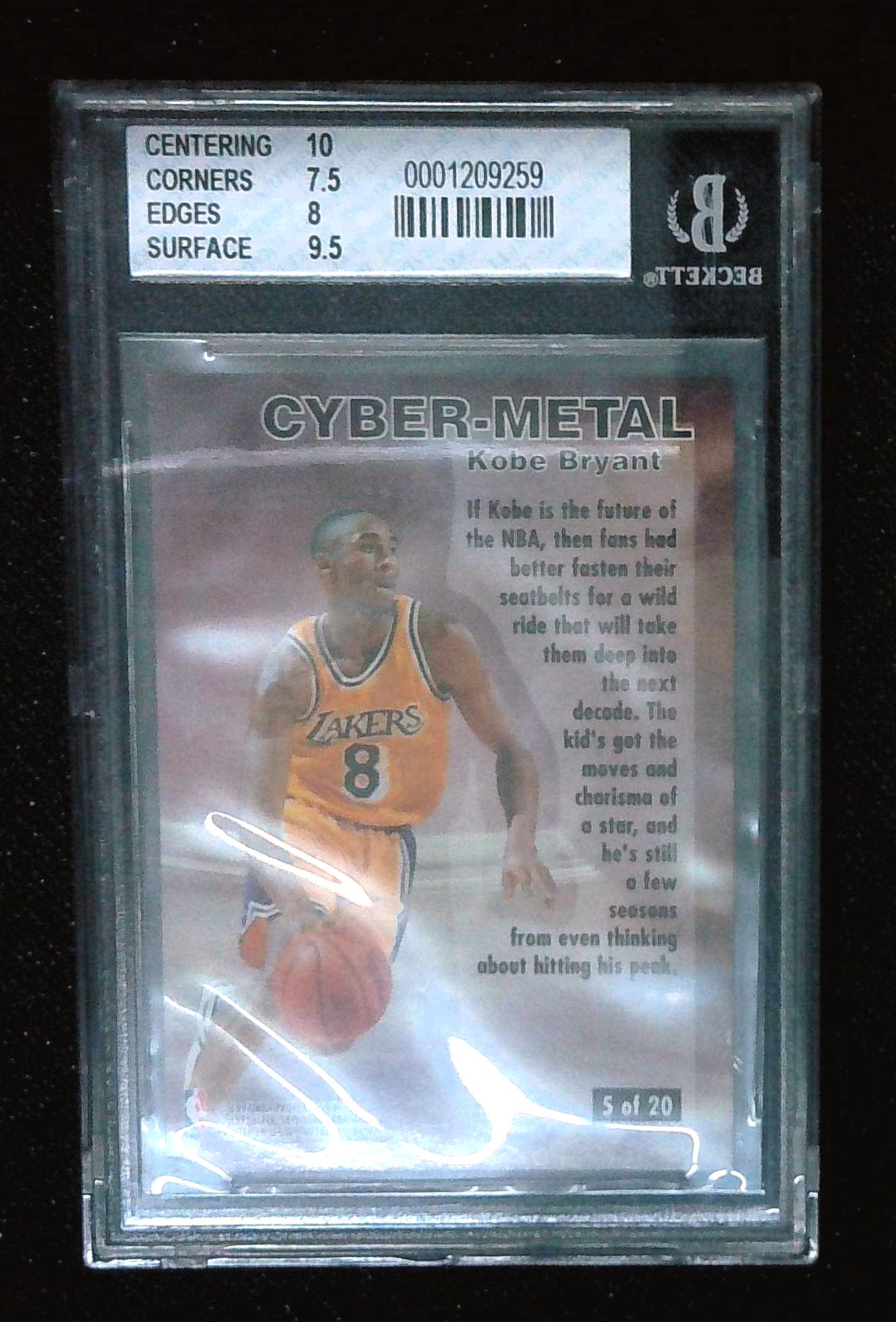 1996-97 Metal Cyber Meter #5 Kobe Bryant BGS 8