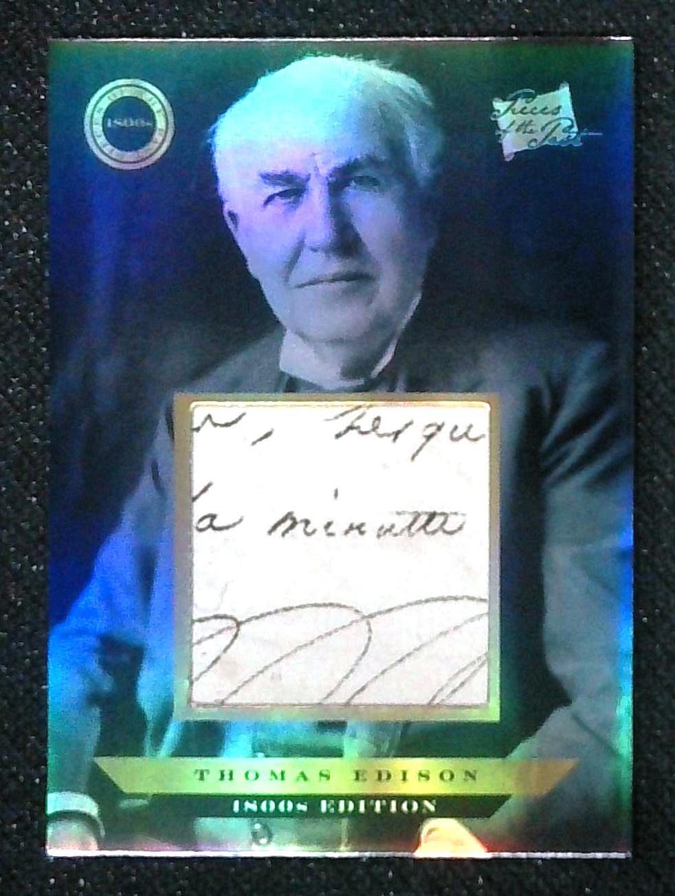 Thomas Edison #110 2024 Pieces of the Past Handwritten Relic