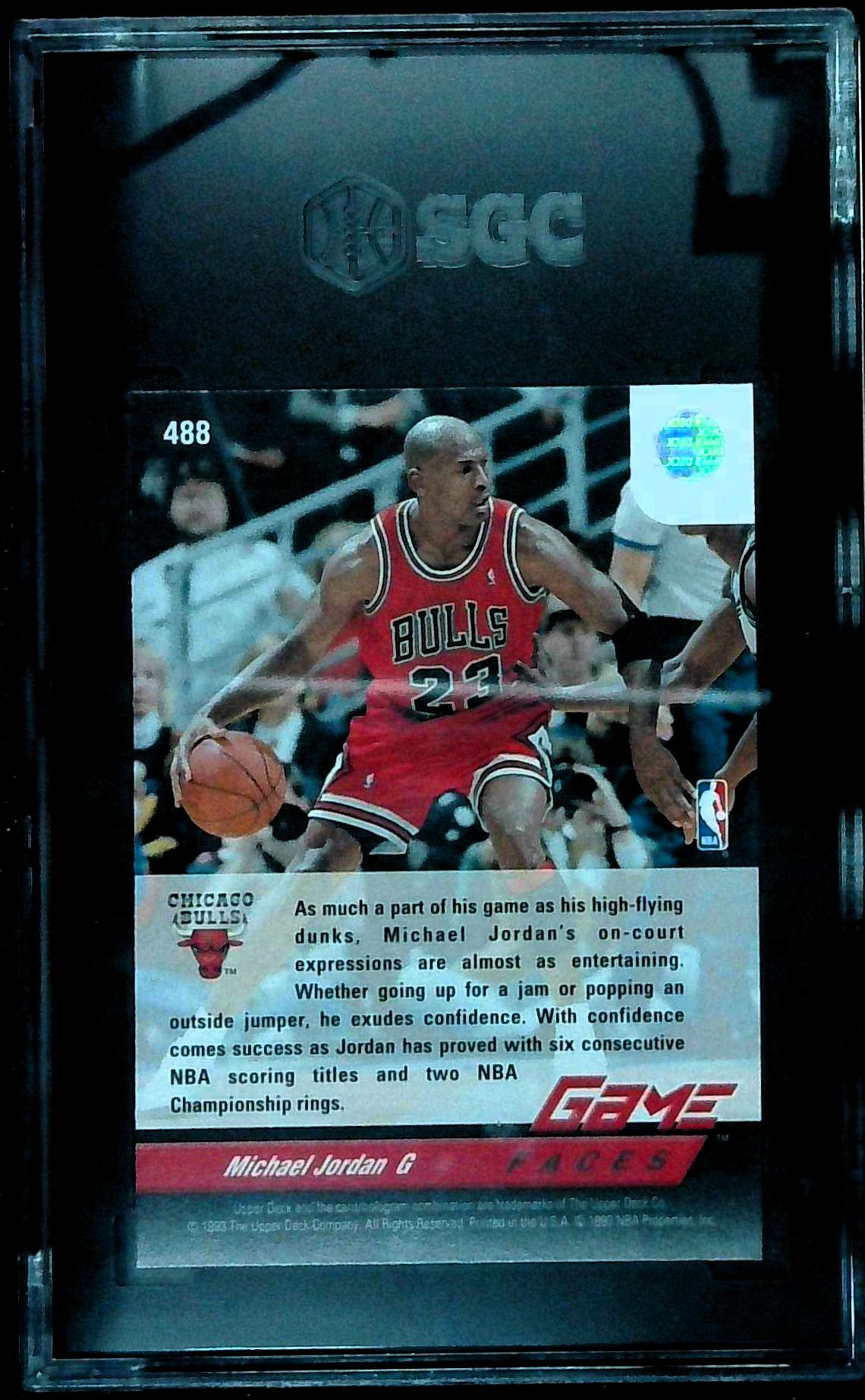 1992 UPPER DECK #488 MICHAEL JORDAN SGC 9