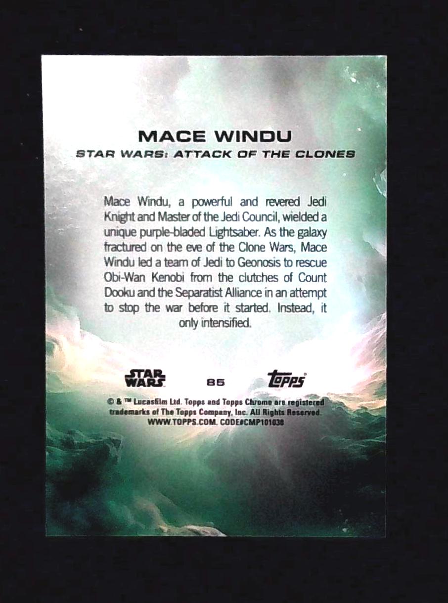 2025 Topps Chrome Star Wars MACE WINDU Rebel Orange Pulsar /25