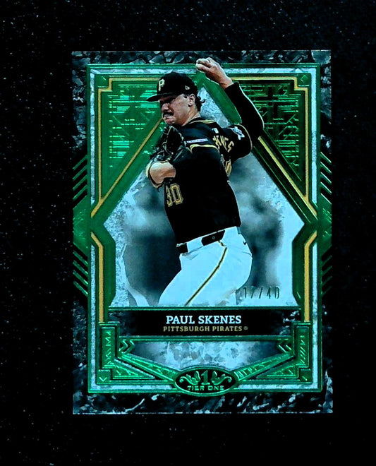 2025 Topps Tier One Paul Skenes Pirates Green Foil Serial Numbered /40 SP
