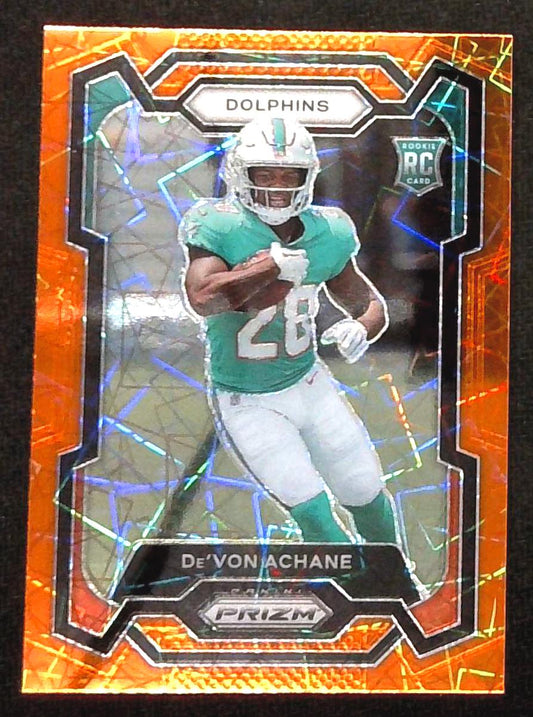 2023 Prizm De'Von Achane Orange Laser Rookie